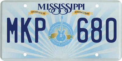 MS license plate MKP680
