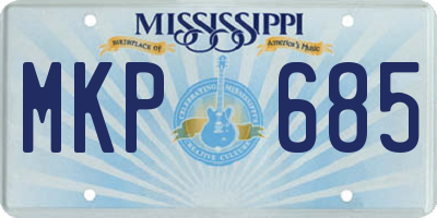 MS license plate MKP685