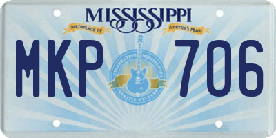 MS license plate MKP706
