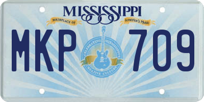 MS license plate MKP709