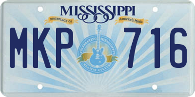 MS license plate MKP716