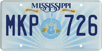 MS license plate MKP726