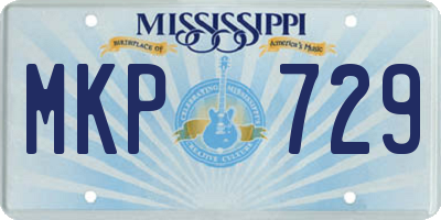 MS license plate MKP729