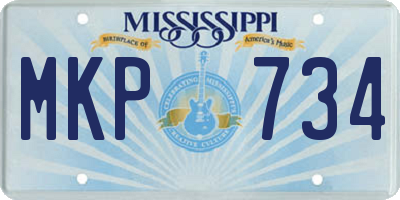 MS license plate MKP734