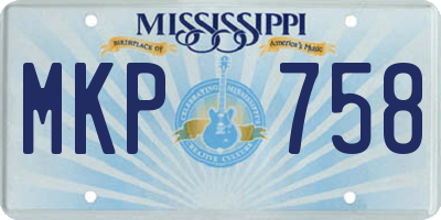 MS license plate MKP758