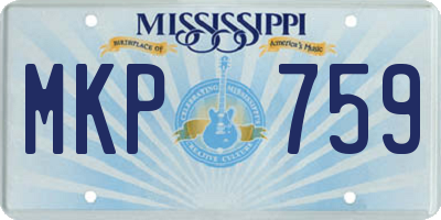 MS license plate MKP759