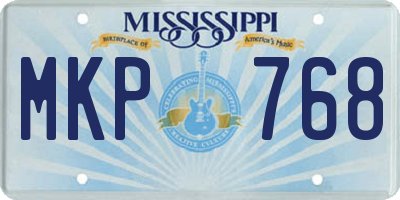 MS license plate MKP768