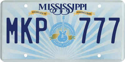 MS license plate MKP777