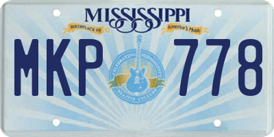 MS license plate MKP778