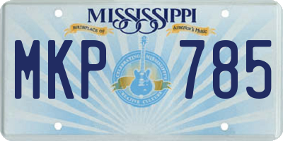 MS license plate MKP785