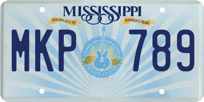MS license plate MKP789