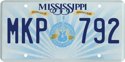 MS license plate MKP792