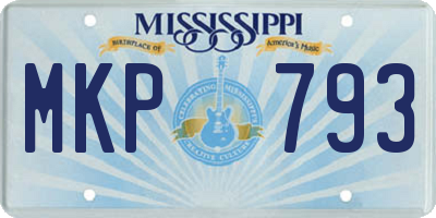 MS license plate MKP793