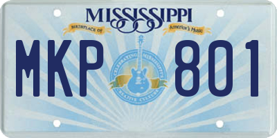 MS license plate MKP801