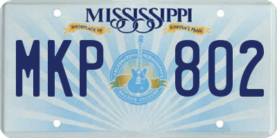 MS license plate MKP802