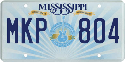 MS license plate MKP804