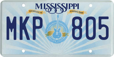 MS license plate MKP805