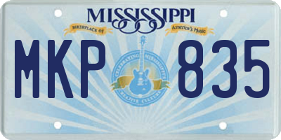 MS license plate MKP835