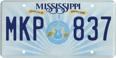 MS license plate MKP837