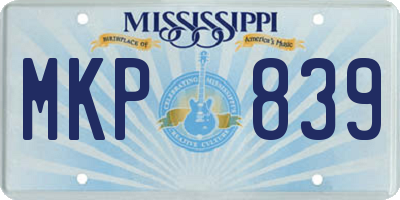 MS license plate MKP839