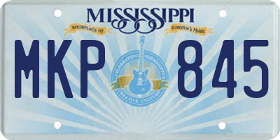MS license plate MKP845
