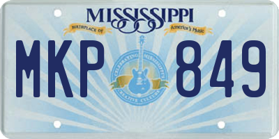 MS license plate MKP849