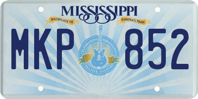 MS license plate MKP852