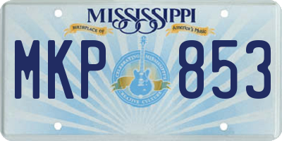 MS license plate MKP853