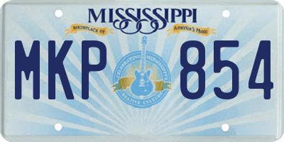 MS license plate MKP854