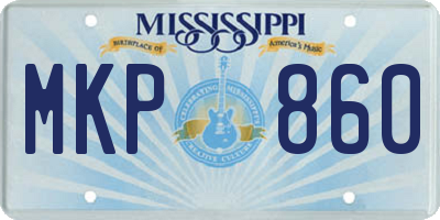 MS license plate MKP860