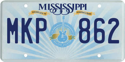 MS license plate MKP862