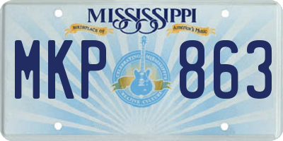 MS license plate MKP863