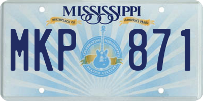 MS license plate MKP871