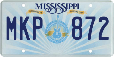 MS license plate MKP872