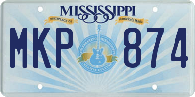 MS license plate MKP874