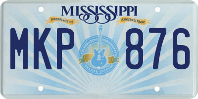 MS license plate MKP876