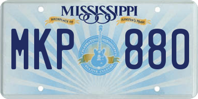 MS license plate MKP880