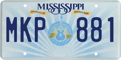 MS license plate MKP881