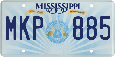 MS license plate MKP885