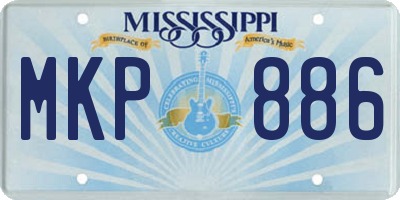 MS license plate MKP886