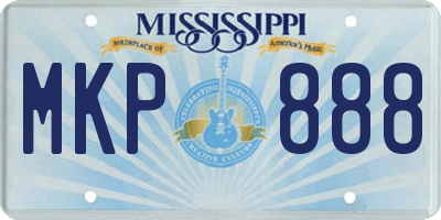 MS license plate MKP888