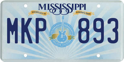 MS license plate MKP893