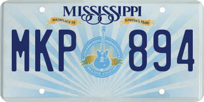 MS license plate MKP894