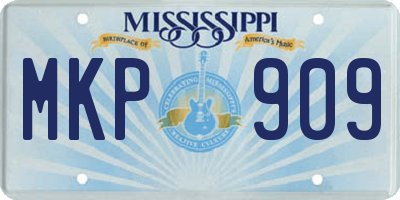 MS license plate MKP909