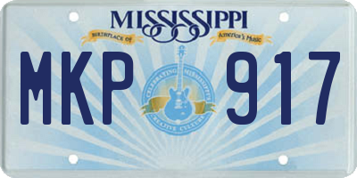 MS license plate MKP917