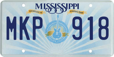 MS license plate MKP918