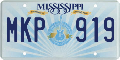 MS license plate MKP919