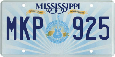 MS license plate MKP925