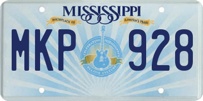 MS license plate MKP928