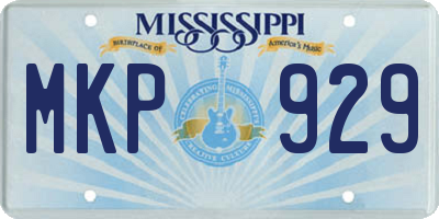 MS license plate MKP929